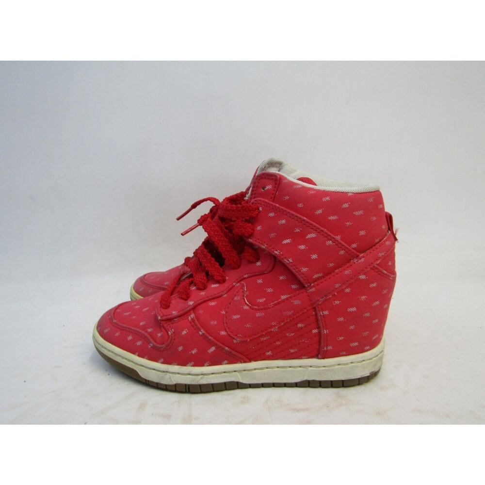 NIKE Sky Hi Dunk Womens Size 6 Hot Pink Laces Hidden Wedge Sneakers Shoes